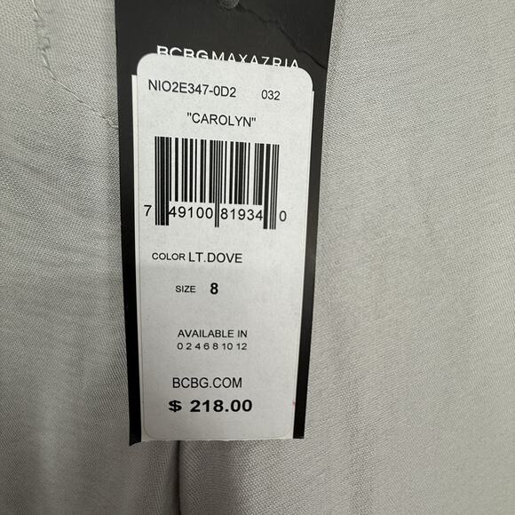 BCBGMAXAZRIA Caroline Wide Leg Pants size 8 Light Dove Gray - Picture 4 of 10